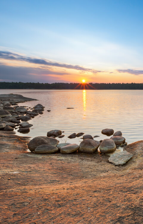 sunset on a lake