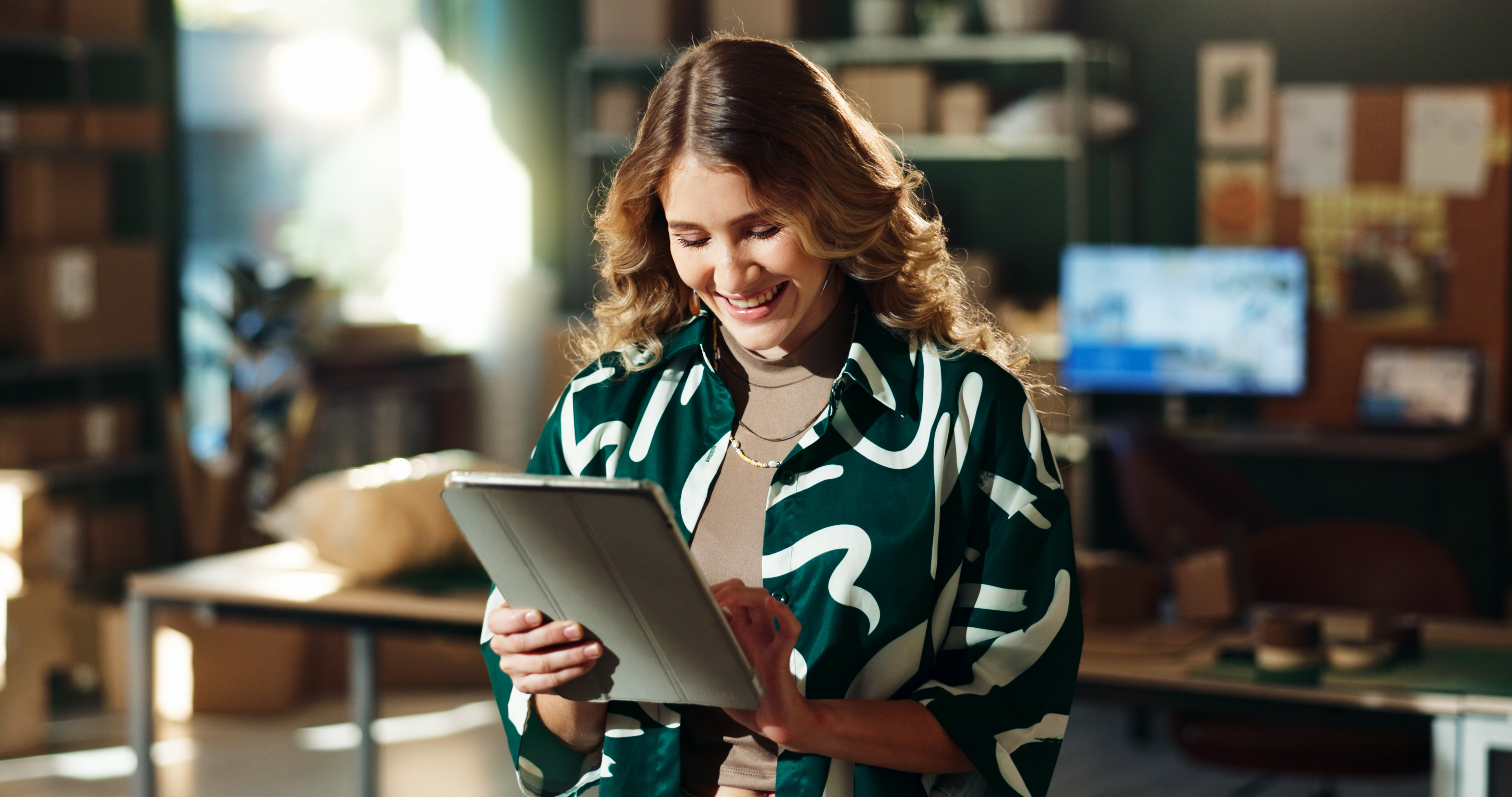 Woman holding tablet
